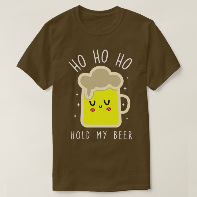 Funny Christmas Beer  T-Shirt (Design Front)