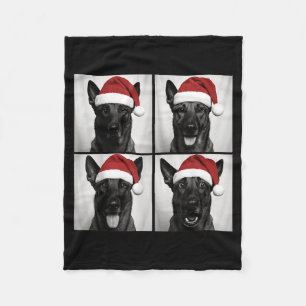 Funny Christmas Belgian Malinois Santa Dog Lover P Fleece Blanket