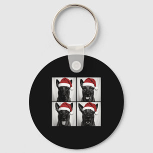 Funny Christmas Belgian Malinois Santa Dog Lover P Keychain