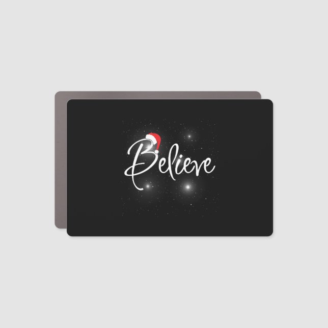 Funny Christmas Believe Quotes Car Magnet (Front)