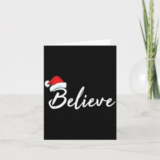 Funny Christmas Believe Santa Pajama Outfit Men &a Card (Front)