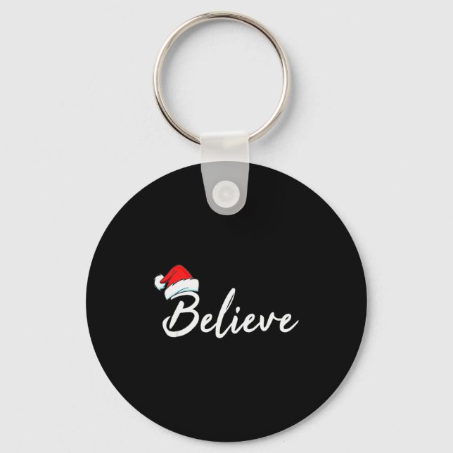 Funny Christmas Believe Santa Pajama Outfit Men &a Keychain (Front)