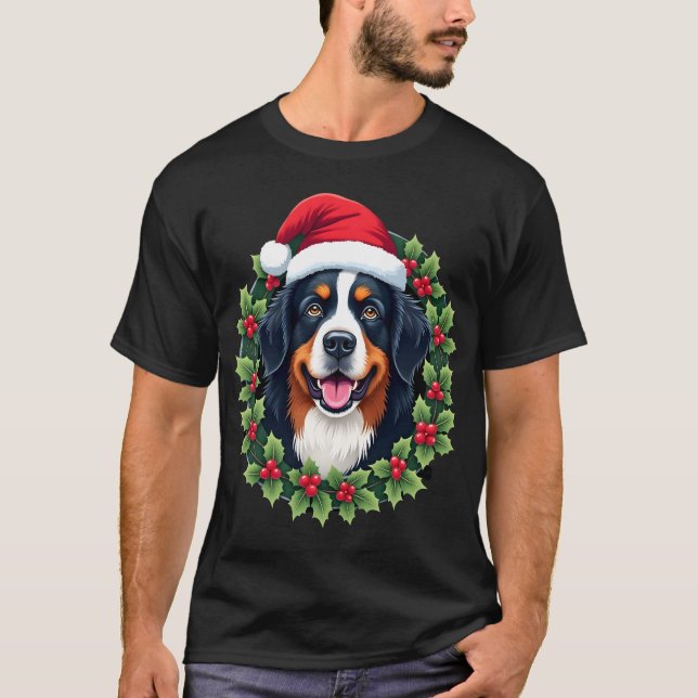 Funny Christmas Bernese Mountain Dog Tank Top (Front)