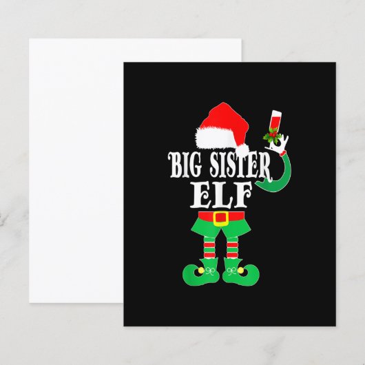 Funny Christmas Big Sister ELF Xmas Pajama Matchin (Front/Back)