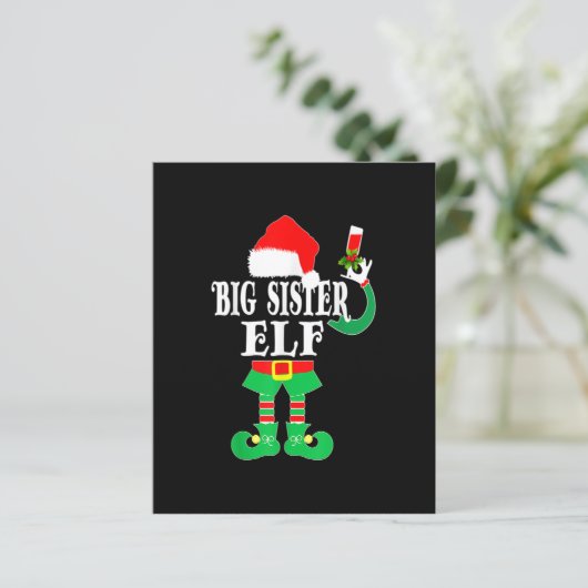 Funny Christmas Big Sister ELF Xmas Pajama Matchin (Standing Front)
