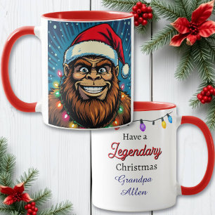 Funny Christmas Bigfoot Personalized Mug