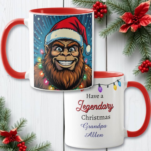 Funny Christmas Bigfoot Personalized Mug (Creator Uploaded)