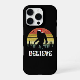 Funny Christmas Bigfoot Wearing Santa Hat iPhone 16 Pro Case