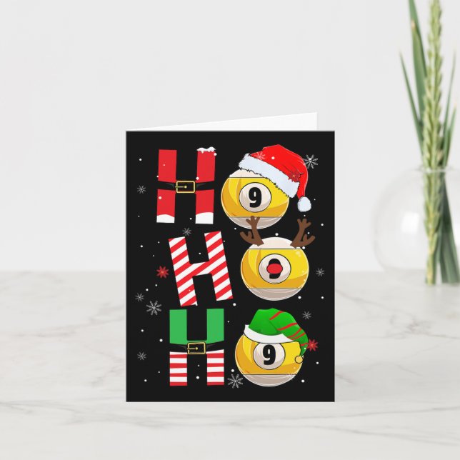 Funny Christmas Billiards Ho Ho Ho Xmas Matching P Card (Front)
