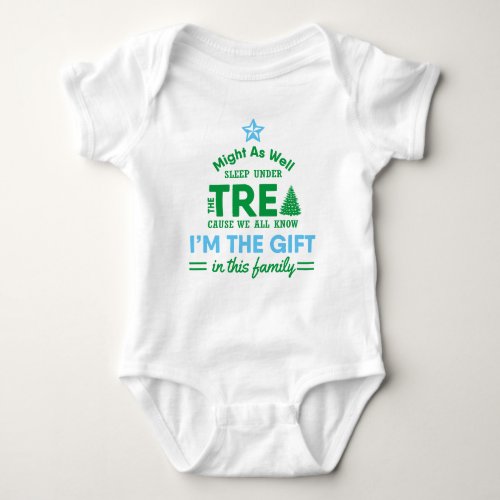 Funny Christmas Bodysuit Baby Boy Im the Gift