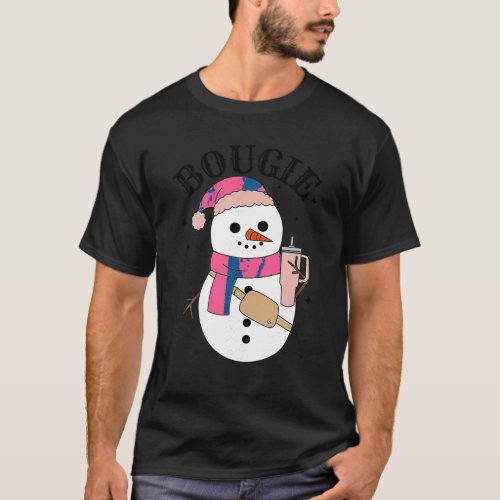 Funny Christmas Boo jee Snowman Bougie Christmas W T_Shirt