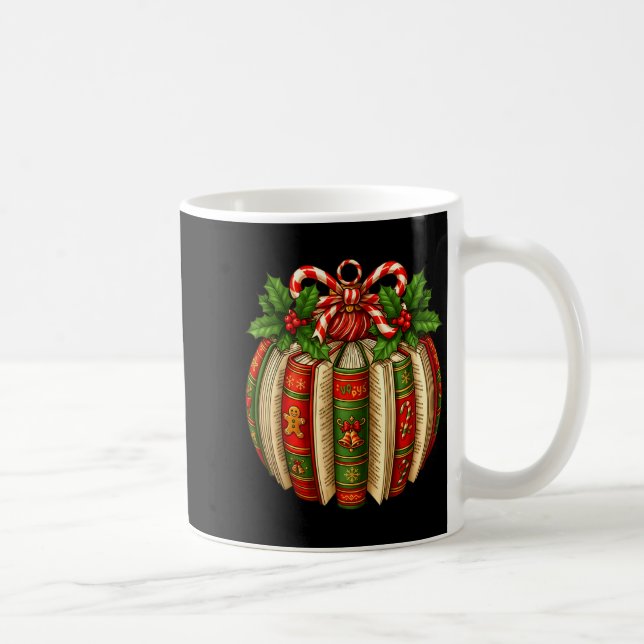 Funny Christmas Book Ornament Winter Xmas Teacher  Coffee Mug (Right)