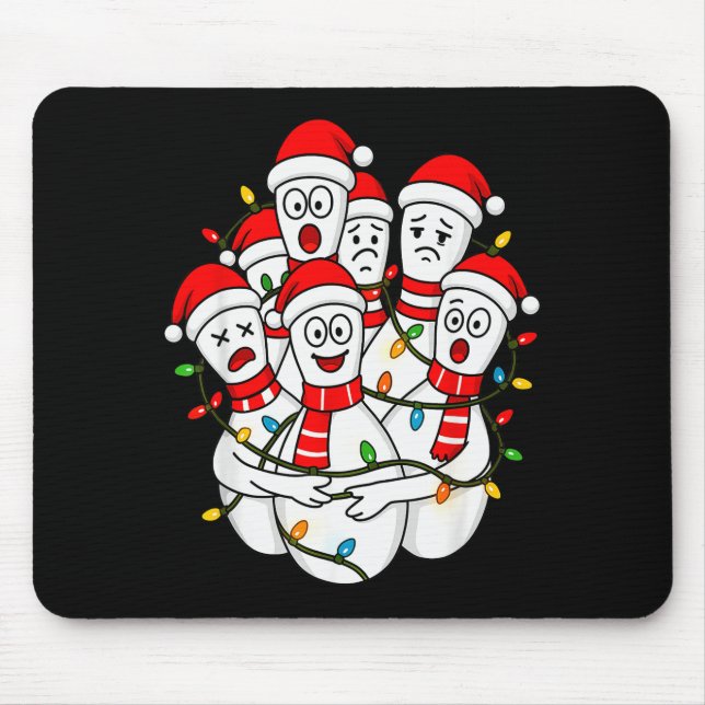 Funny Christmas Bowling Santa Bowling Ns Team Men  Mouse Pad (Front)