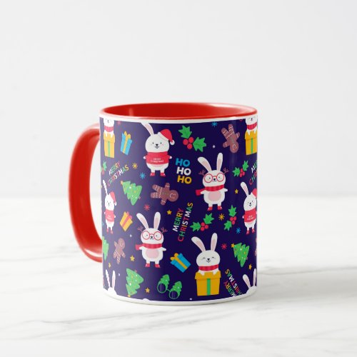 Funny Christmas Bunnies Mug