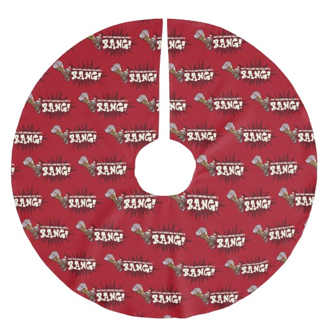 Funny Christmas Bush Baby Xmas Bonbon Bang Cartoon Brushed Polyester Tree Skirt (Front)