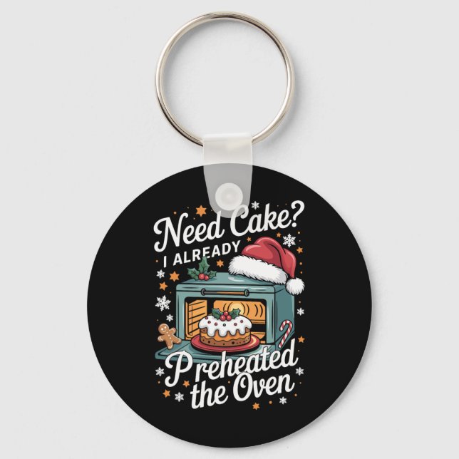 Funny Christmas Cake Quote For Holiday Kers  Keychain (Front)