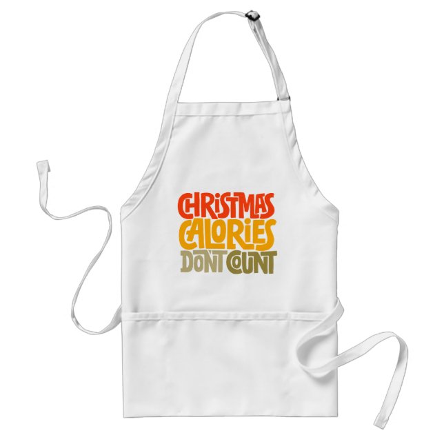 Funny Christmas Calories Don’t Count Design Adult Apron (Front)