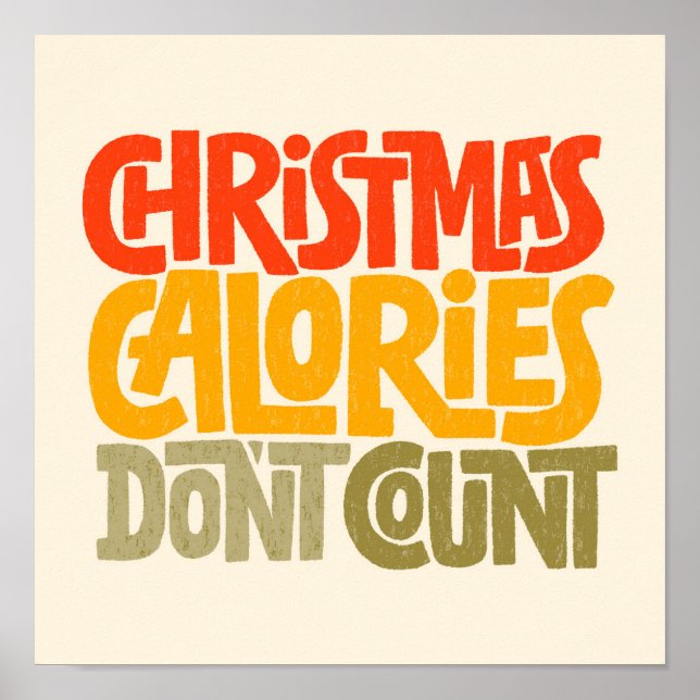 Funny Christmas Calories Don’t Count Design Poster (Front)