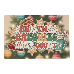 Funny Christmas calories word art  Placemat