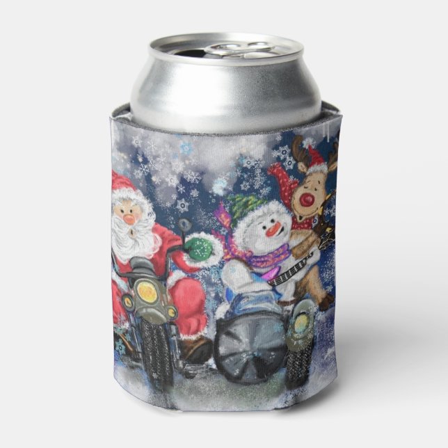 Funny Christmas Can Cooler Happy Best Friends (Can Front)