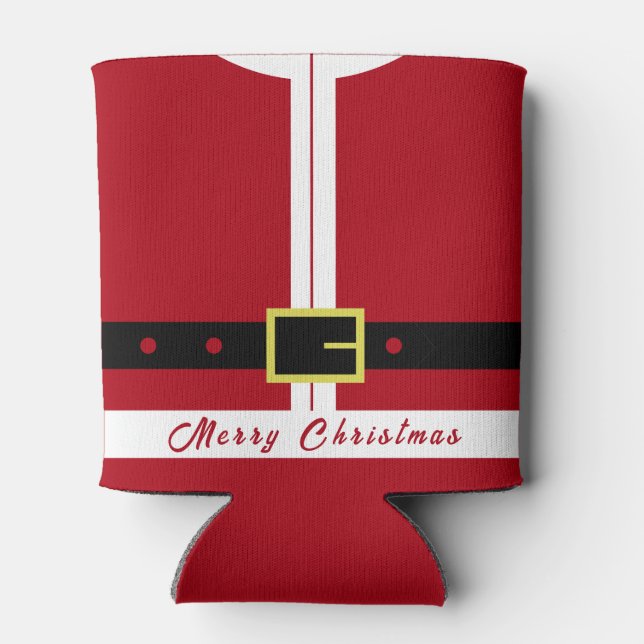 Funny Christmas Can Cooler Santa Claus (Back)