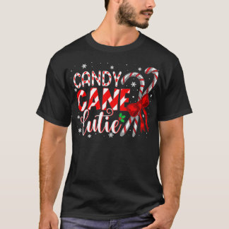 Funny Christmas Candy Cane Cutie Girls Xmas Pajam T-Shirt