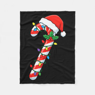 Funny Christmas Candy Canes Santa Xmas Kids Men Wo Fleece Blanket