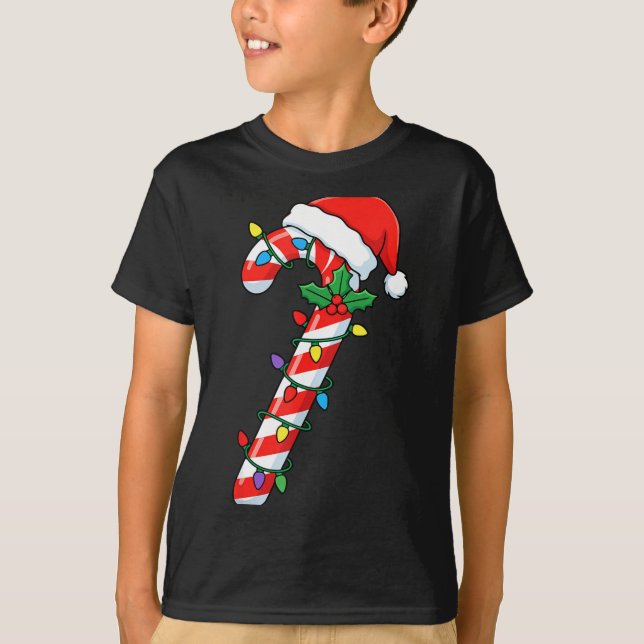 Funny Christmas Candy Canes Santa Xmas Kids Men Wo T-Shirt (Front)