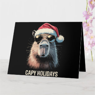 Funny Christmas Capy Holidays Xmas Capybara Card