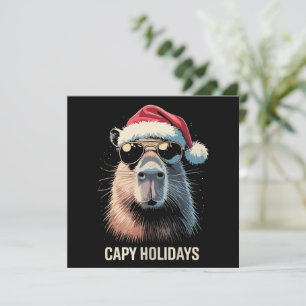 Funny Christmas Capy Holidays Xmas Capybara Holiday Card