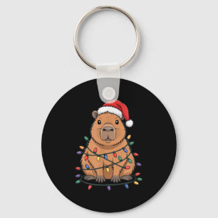 Funny Christmas Capybara Cute Cartoon Desing Keychain