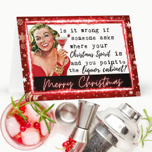 Funny Christmas Card Best Friend "Liquor Cabinet"
