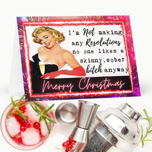 Funny Christmas Card Best Friend "NYE Resolutions"
