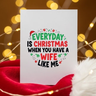 Funny Christmas Card for Husband From Wife