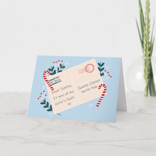 Funny Christmas Card for Sister Witty humor (Front)