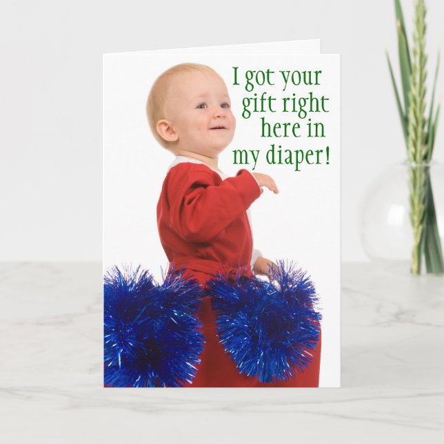 Funny Christmas card from the baby (Front)