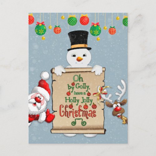 Funny Christmas card greeting Christmas postcard