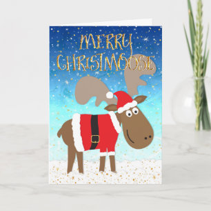 Funny Christmas Card - Merry Christmoose