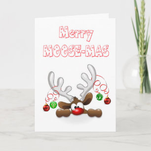 Funny Christmas Card, Moose Holiday Card
