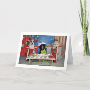 Funny Christmas card, photo of 3 dogs baking Holiday Card