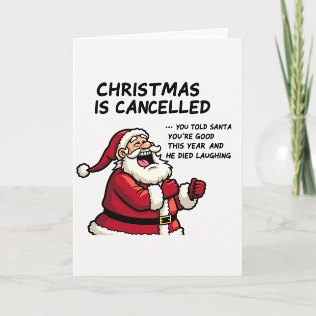 Funny Christmas Card Santa Laughing (Front)