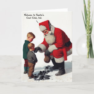 Funny Christmas Card - Santa's Coal Club