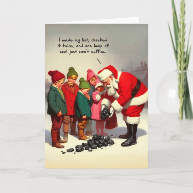 Funny Christmas Card - Santa's List (Front)