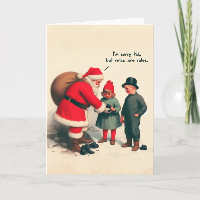 Funny Christmas Card - Santa's Naughty List Kids (Front)