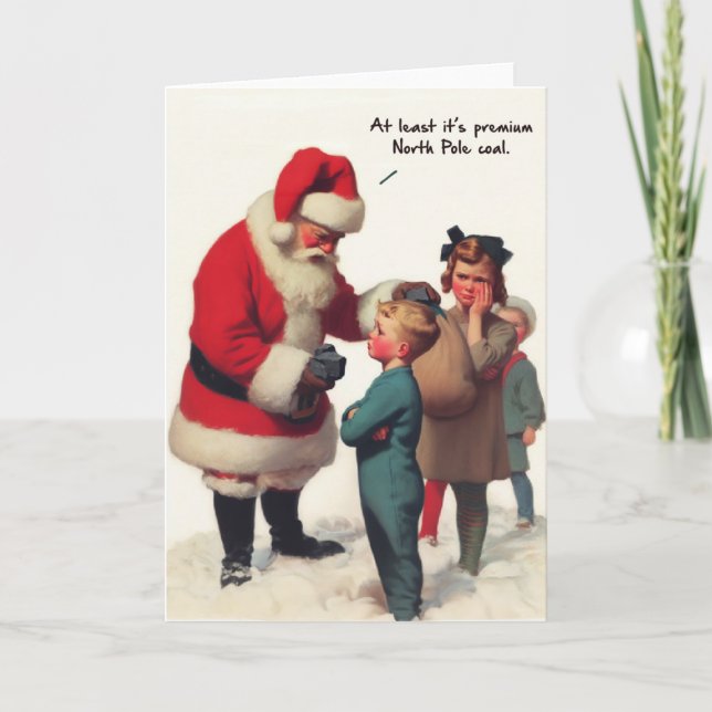 Funny Christmas Card - Santa's North Pole Coal (Front)