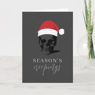 Funny Christmas Card Seasons Creepings Skull
