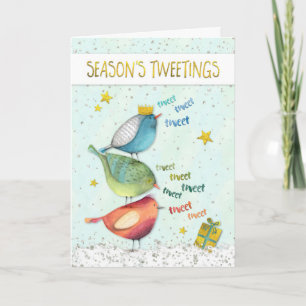 Funny Christmas Card — Seasons Tweetings