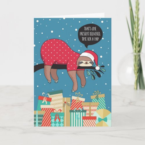 funny Christmas Card _ The Sloth Santa
