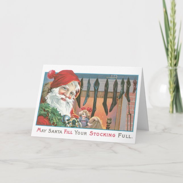 Funny Christmas Card Vintage Santa (Front)