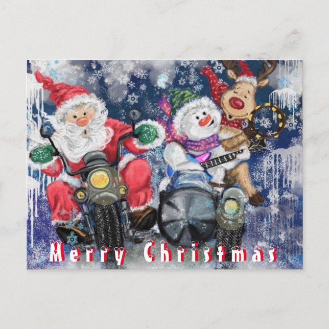 Funny Christmas Card with Happy Best Friends (Front)